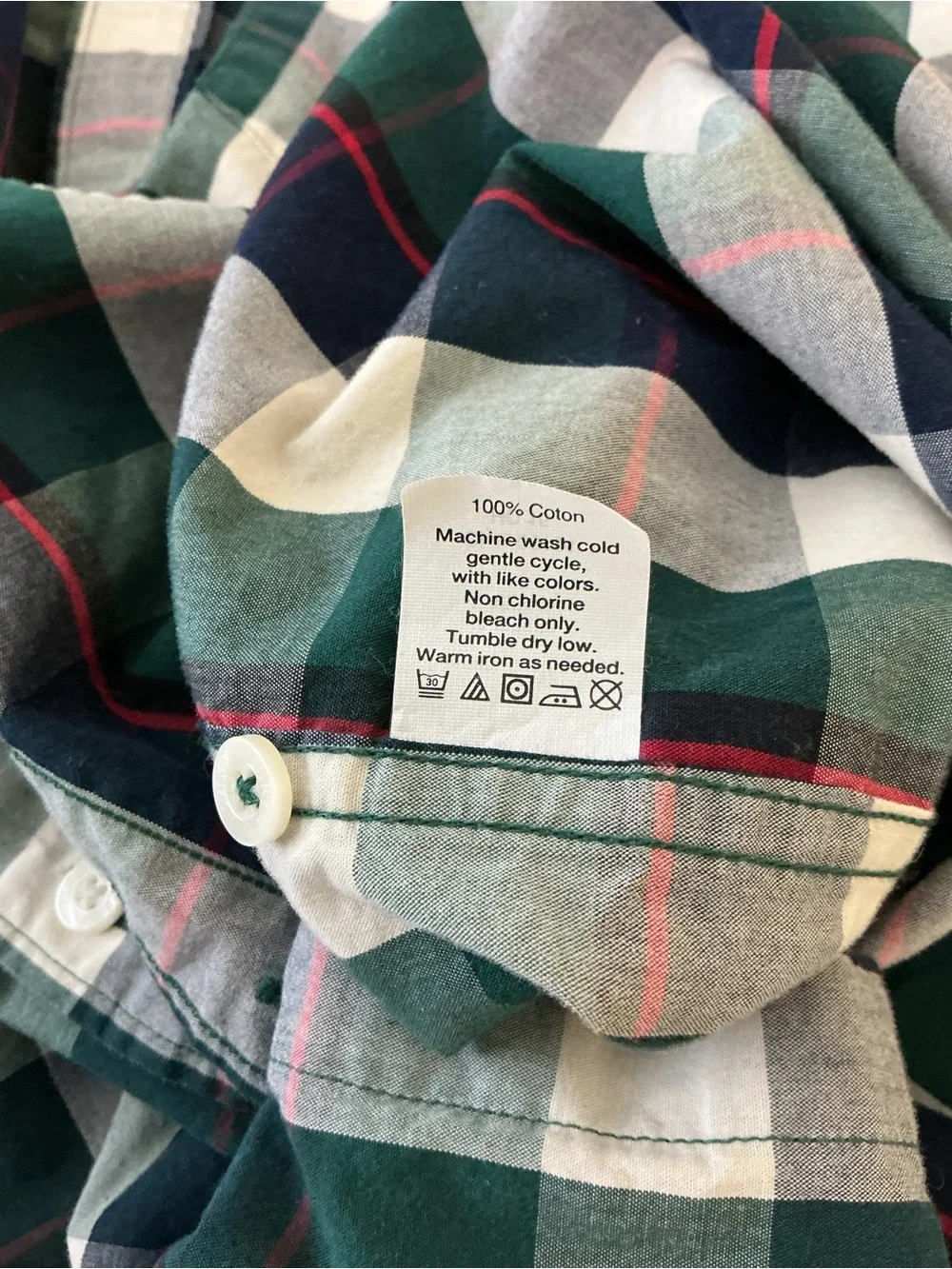 J. Crew Slim Washed Shirt in Holiday Green Plaid